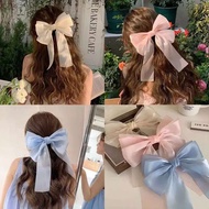 Super fairy fish candy color bow tie ribbon spring clip back of the head half tied hair top clip hai