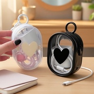 Durable Heart-Shaped PVC Travel Bag For Earbuds, Charger Cable & Data Cord  Beg Perjalanan PVC Berbe