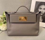 Hermes 愛馬仕 2424mini 錫器灰金扣 Z刻