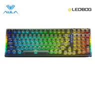 AULA F98 Mechanical Keyboard 2.4G/BT/Type-C Mode 99 keys Hot Swappable Transparent Keyboard