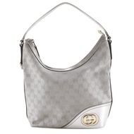 【日本直送】Gucci 古馳 Interlocking G 肩背包 182491 GG帆布 銀色 女款【二手】