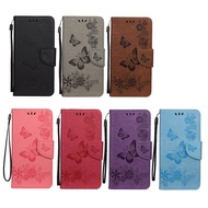 For Samsung Galaxy A21S A42 A52 A72 5G A51 A71 Case Embossed butterfly PU Leather Wallet Flip Cover Case