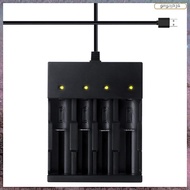 [L E U R] 4Bay Smart 18650 Battery Charger,Universal Charger for 3.7Volt Li-Ion Flashlights Headligh