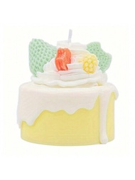 奶油草莓味甜點盤小蛋糕香薰蠟燭，生日禮物，紀念品，家居裝飾室內香氛