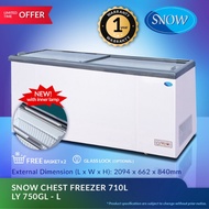 SNOW Chest Freezer LY750GLL-  LED LIGHT Sliding Glass Series ( 710L Glass Lid Chest Freezer )