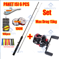 (COD) joran pancing 1 set murah / pancing 1 set lengkap kuat / pancing kerekan 1 set murah / joran