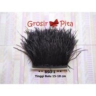 (1Yard) Ostrich Feather 15-18cm High | Single Ostrich BSO 1 | Feather Lace | Decorative Feather | Cr
