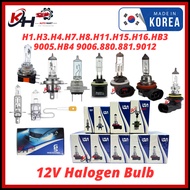 12V MADE IN KOREA Car Halogen Bulb Head Fog Light- H1 H3 H4 H7 H8 H11 H15 H16 9005 9006 880 881 9012
