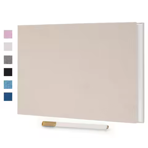 Self adhesive 3x5 4x6 5x7 6x8 magnetic scrapbook album DIY40 page linen cover with metal pen and DIY