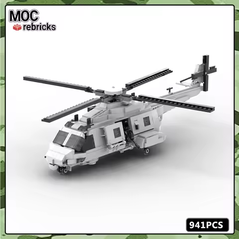 MOC Military Series Modern NH-90 US Air Force Flight Combat Weapon Parts Set Building Block Model Ki