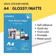 Printable inkjet Vinyl Sticker Paper A4 glossy matte waterproof
