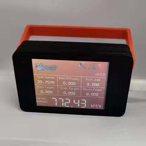 NMMINER NerdMiner Plus V4.0.0 + Nerd Bitcoin Miner 700+ KH/s 2.8" touch display, built on white ESP3