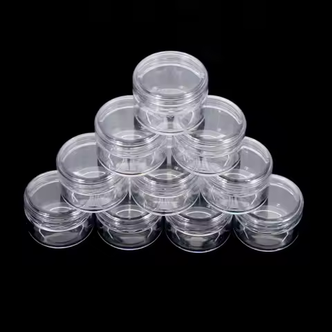 10pcs 2g 3g 5g 10g 15g 20g Plastic Empty Clear Cosmetic Jars Makeup Container Lip Balm Lotion Bottle