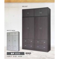 M68 L2.5 X H7.5 Feet Swing Door Wardrobe / Wardrobe with Large hanging space / Almari Baju  / Almari Baju Kayu / Berlaci