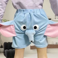 ชุดนอนแสนตลกกางเกงขาสั้นคู่กางเกงขาสั้นลายช้างบินกางเกงขาสั้นเคาะจมูกช้าง