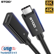 STOD Thunderbolt 5 Extension Cable Type C Extend Cord Thunderbolt 4 3 USB C Female to Male Extender 