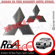 Front and Rear Carbon Logo Emblem for Mitsubishi All New Pajero Sport Xpander Eclipse Cross Outlande