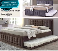 #7809 bed frame with single size pull out