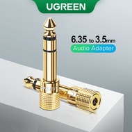 UGREEN 3.5mm to 6.35mm Stereo Aux Jack Headphone Adapter, Gold-Plated 3.5mm 1/8 inch To 6.35mm 1/4 i