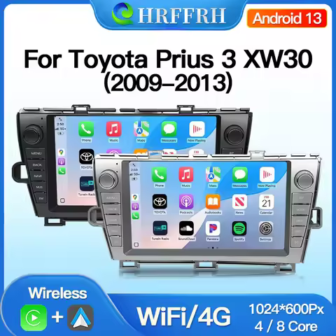 Android Auto Car Radio For Toyota Prius 3 XW30 2009-2013 Wireless Carplay Player WIFI GPS Linux Mult