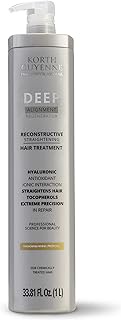 Korth Guyenne Reconstructive Straightening Deep - Brazilian Keratin Hair Smoothing Treatment with Hyaluronic Acid, Amino Acids for Straighter, Smoother, Shiny Hair - No Parabens - 1L/33.81 Fl. oz.