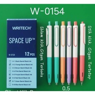 Writech Ballpoint Gel Ink Space Up W-0154 Gel Ballpoint Pen/ Click Gel Pen 0.5mm Black (1 Box contai