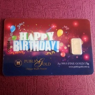 1 Gram Gold Bar Public Gold Happy Birthday Emas 999