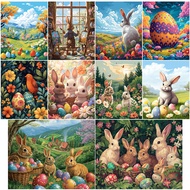 Paint by Numbers With Frame Home Decor Rabbits Canvas Painting by Number Acrylic paint Wall Decor