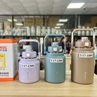Bình giữ nhiệt WY17 1800ML bình nước giữ nhiệt inox 304 ống hút vòi rót và quai xách giữ nóng lạnh đ