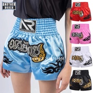2025 New Men's Thai Kickboxing Shorts - Kids Breathable & Lightweight for MMA/BJJ/Combat Sports  - W