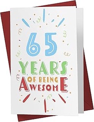65th Birthday Card for Him Her - 65th Anniversary Card for Dad Mom - 65 Years Old Birthday Card for 