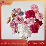 Fake Silk Flowers - Dried Rose Branches 3 Super Beautiful Flowers