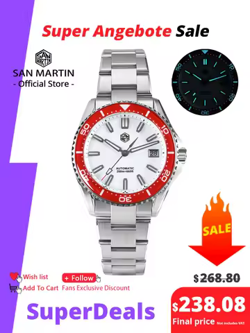 San Martin 2025 New Enamel Dial Full Luminous 39mm Dive Watch Luxury Men Watch NH35 Automatic Mechan