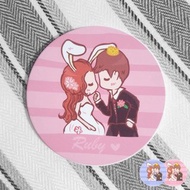 【兩入優惠價】客製化人像・原創插畫・陶瓷吸水杯墊一對・似顏繪