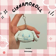 GANTUNGAN Amigurumi Cinnamoroll Keychain - Adorable Knitted Cinnamoroll Keychain by cliviaid