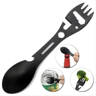 Outdoor Fork Spoon Versatile Outdoor Camping Tool Lightweight Fork Spoon Bottle Opener for Survival 