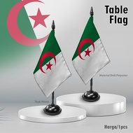 Algeria Aljazair Country Table Flag Smooth Velvet Fabric + Wooden Stand Table Flag/, Room Decoration
