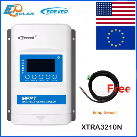EPever XTRA3210N 30A Solar Charge Controller 30Amp LCD Solar Regulator 12V 24V Auto with Free Temp S