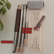 Batang mop rata dan aksesori kain mop untuk kegunaan rumah, batang mop pembersih satu langkah, kepal