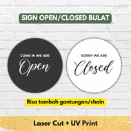 Acrylic Sign-Open Closed Open Close 2 sides round model | Acrylic Door Sign Open Close UV Print - Wa
