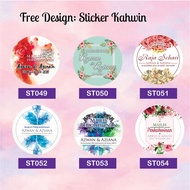 Sticker Kahwin / Door Gift Sticker (Ready Design) - 100pcs