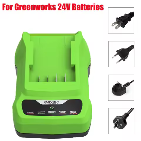24V Battery Charger Replacement Power Charging Station Compatible with For Greenworks 24V Battery Li
