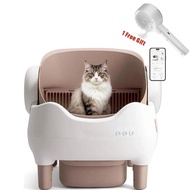 76L intelligent Open-Top Cat toilet with app Control 10L Waste Bin Self-Cleaning Cat litter box with