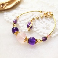 手鍊 / 【迷醉女人花】/ 粉水晶/烏拉圭紫水晶/超七 /手圍15-19