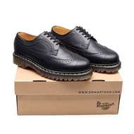 【In stock】Dr.Martens  Dr. Martens Black/White Martin Shoes Ladies Boots Couple Brogue Men/Women Low-Top Genuine Leather Carved Round Toe Classic Overalls Thick-Soled Platform RIZQ