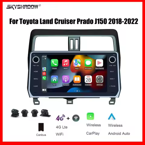 10.1" CarPlay Android 15 8 Core 12G+256G multimedia player GPS Navigation car radio For Toyota Land 