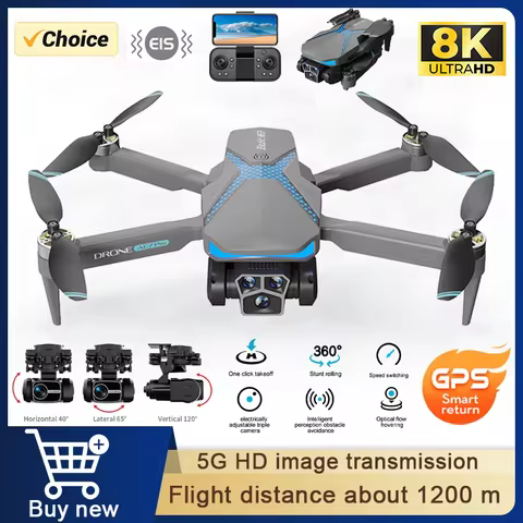 2024 New AE7 Drone 8K Three Camera Intelligent Obstacle Avoidance Optical Flow Positioning Four Axis