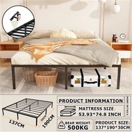 Iron Bed Metal Single Bed Frame Tatami Bed Frame Black Full Double Bed Frame Removable Queen Size
