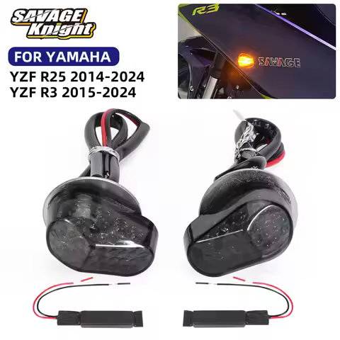 Smoke LED Turn Signal Light For YAMAHA YZF R3 R25 2014-2024 Flush Mount Indicator Blinker YZF-R3 YZF