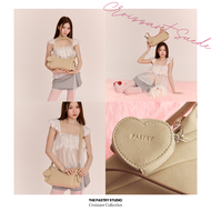 (𝐍𝐞𝐰 ! 🥐) กระเป๋าสะพายข้างหนังกลับ Croissant SUEDE  - The pastry studio